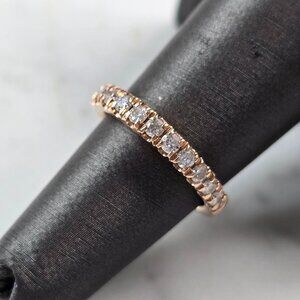 Womens Vintage Estate 14k Rose Gold Diamond Ring 3.0g E3951